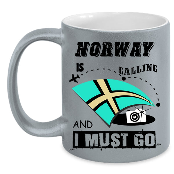 Awesome Traveler Coffee Mug, Norway Is Calling And I Must Go Accent Mug