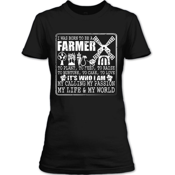 Born To Be A Farmer T Shirt, My Life And My World T Shirt