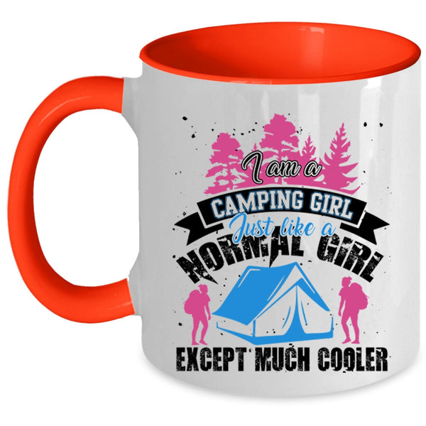 Funny Camping Girls Coffee Mug, I Am A Camping Girl Accent Mug