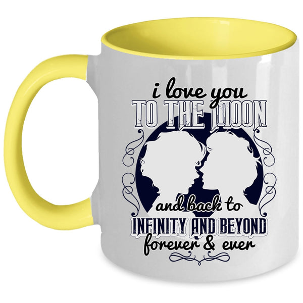 Cool Couple Coffee Mug, I Love You To The Moon And Back Accent Mug