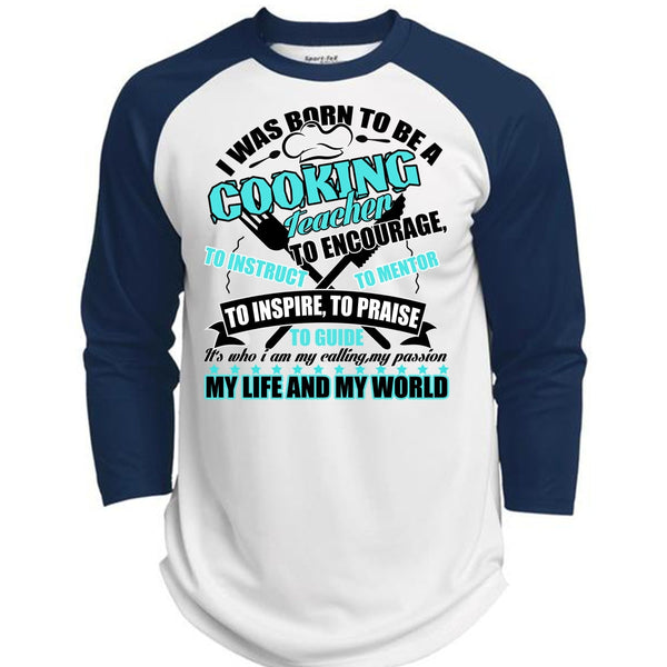 I Was Born To Be A Cooking Teacher T Shirt, I Love Cooking T Shirt, Awesome T-Shirts  (Polyester Game Baseball Jersey)