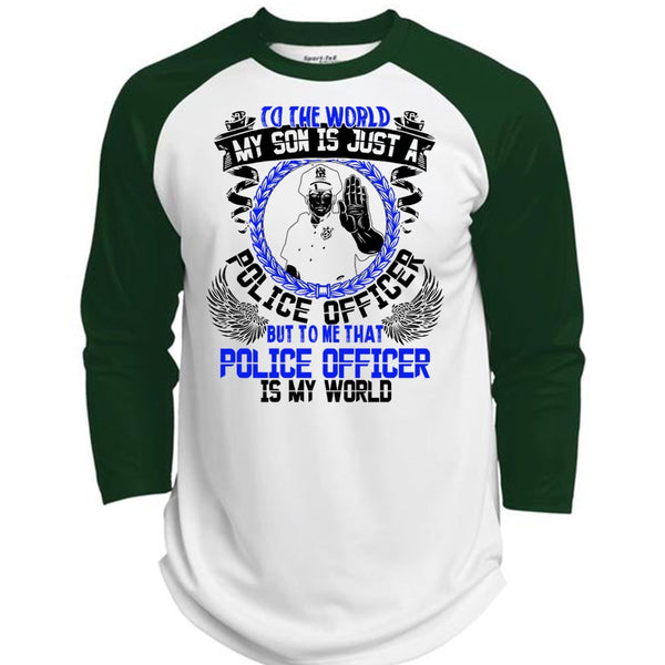 Police Officer Is My World T Shirt, I Love Police T Shirt, Awesome T-Shirts  (Polyester Game Baseball Jersey)