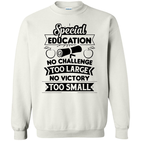 Teacher's Day T Shirt T Shirt, Special Education No Challenge Too Large Sweatshirt