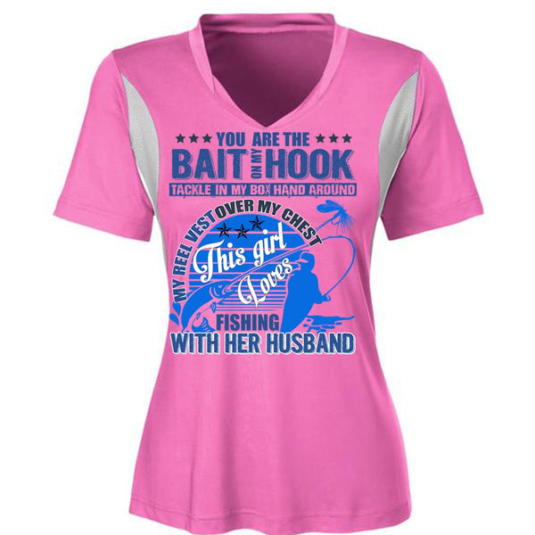 Fishing With Her Husband T Shirt, I Love Fishing T Shirt