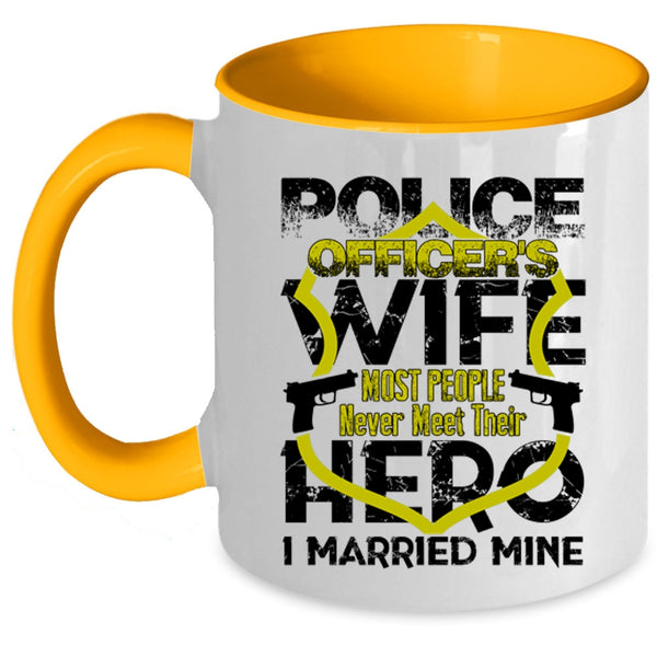 I Married Policeman Coffee Mug, Police Officer's Wife Accent Mug