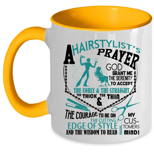 Funny Hair Stylist Coffee Mug, Hairstylist's Prayer Accent Mug