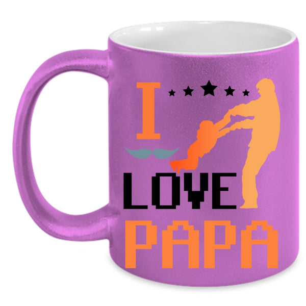 Best Gift For My Son Coffee Mug, I Love Papa Accent Mug
