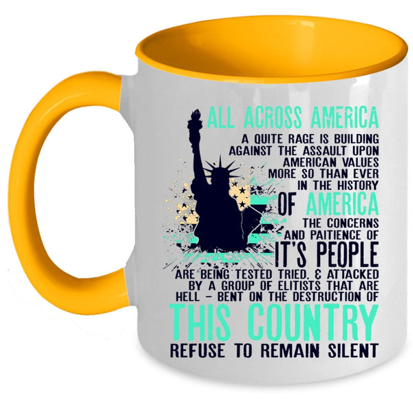 Cool Gift For Veterans Coffee Mug, All Across America Accent Mug