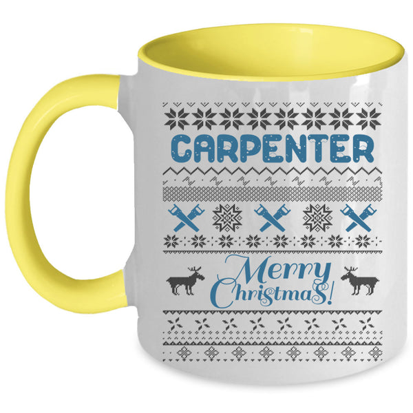 Merry Christmas Coffee Mug, Carpenter Accent Mug