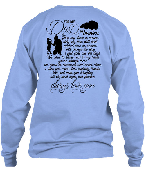 For My Dad In Heaven T Shirt, I Love Dad T Shirt