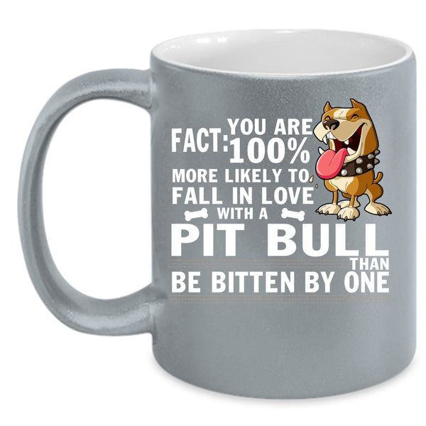 Fall In Love With A Pit Bull Coffee Mug, Cute Pitbull Lover Coffee Cup