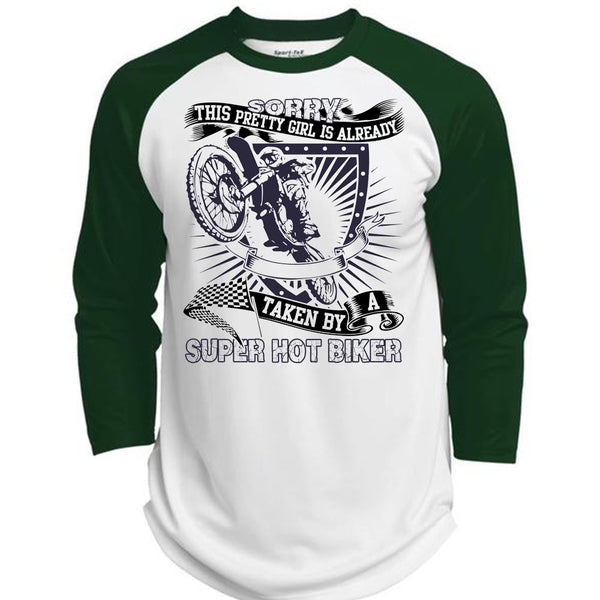 Taken By A Hot Biker T Shirt, I Love Biking T Shirt, Awesome T-Shirts  (Polyester Game Baseball Jersey)
