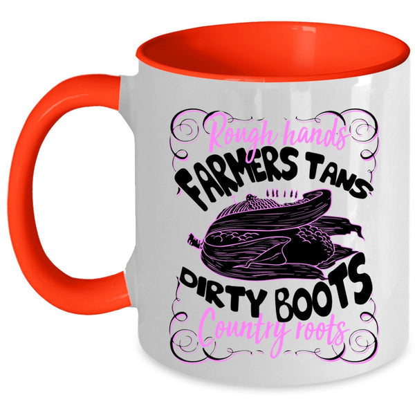 Dirty Boots Country Roots Coffee Mug, Rough Hands Farmers Tans Accent Mug