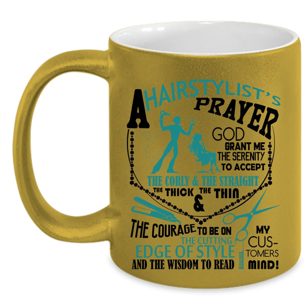 Funny Hair Stylist Coffee Mug, Hairstylist's Prayer Accent Mug