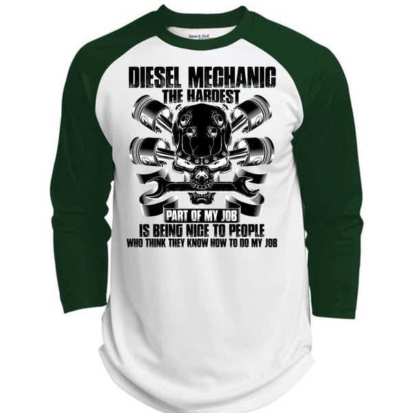 Diesel Mechanic The Hardest T Shirt, I Love Mechanic T Shirt, Awesome T-Shirts  (Polyester Game Baseball Jersey)