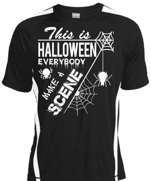 A black t-shirt with the shopify logo