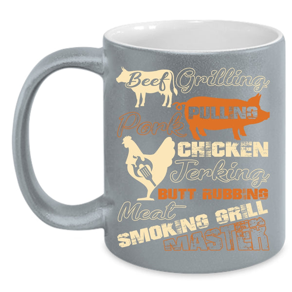 Beef Grilling Pork Pulling Coffee Mug, Chicken Jerking Coffee Cup