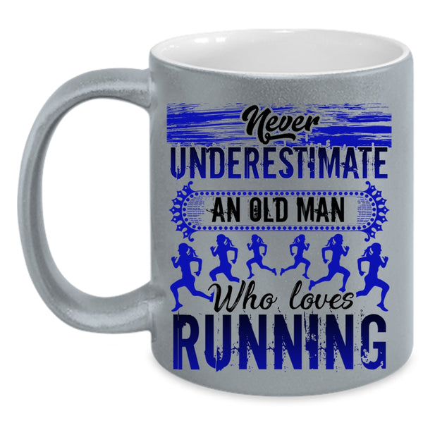 Funny Gift For Grandpas Coffee Mug, An Old Man Loves Running Accent Mug