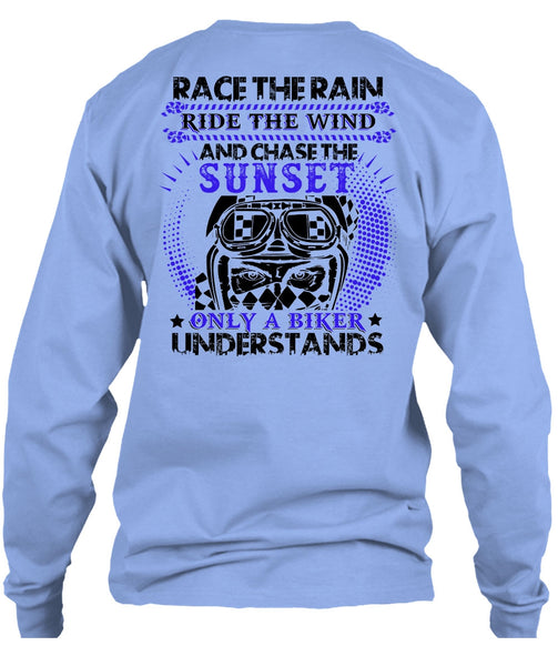 Race The Rain T Shirt, I Love Biker T Shirt
