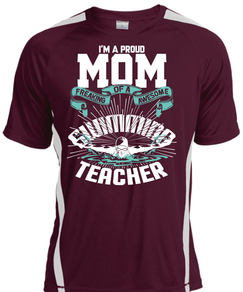 I'm A Proud Mom T Shirt, Awesome Swimming Teacher T Shirt, Cool Shirt