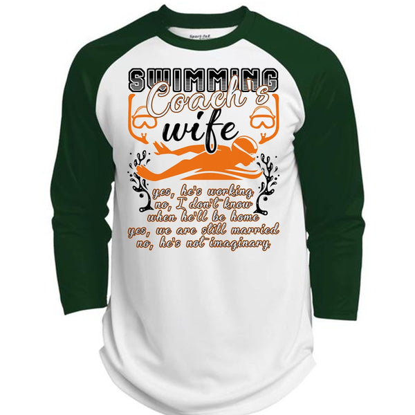 Swimming Coach's Wife T Shirt, I Love Swimming T Shirt, Awesome T-Shirts  (Polyester Game Baseball Jersey)