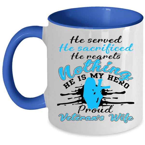I Love Veteran Coffee Mug, Proud Veteran's Wife Accent Mug