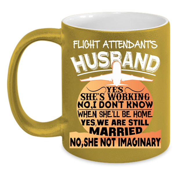 Flight Attendant's Husband Coffee Mug, Just Married Coffee Cup