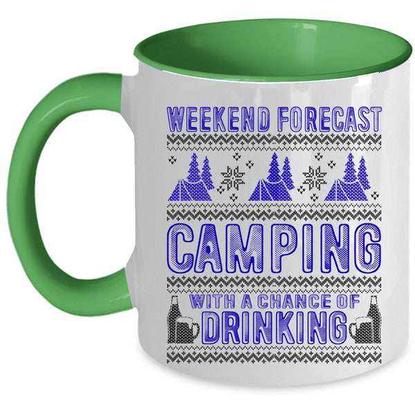Chance Of Drinking Coffee Mug, Weekend Forecast Camping Accent Mug