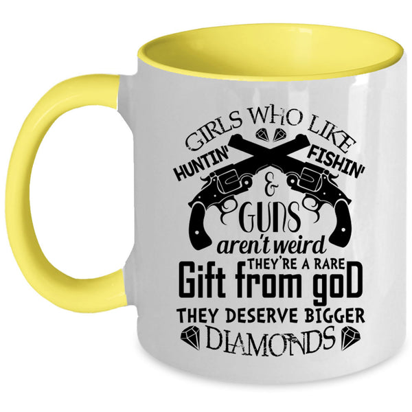 Awesome Girls Coffee Mug, Hunting And Fishing Accent Mug