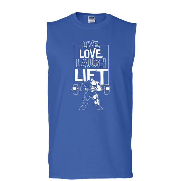 Live Love Laugh Lift T Shirt, Coolest Lift Tank Top (Men's Cotton Sleeveless)