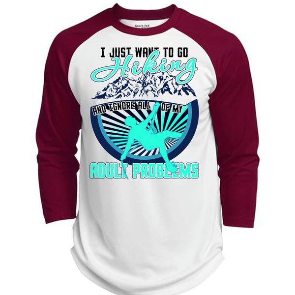 I Just Want To Go Hiking T Shirt, I Love Hiking T Shirt, Awesome T-Shirts  (Polyester Game Baseball Jersey)