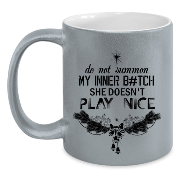 Christmas Family Vacation Coffee Mug, She Doesn't Play Nice Accent Mug