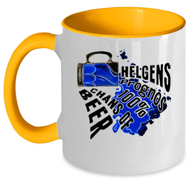 Cool Beer Coffee Mug, Helgens Prognos 100% Chans Of Beer Accent Mug