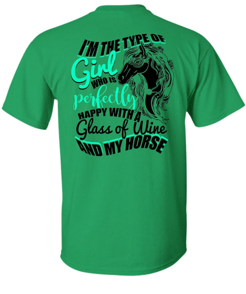 Glass Of Wine And My Horse T Shirt, I Love Horse T Shirt