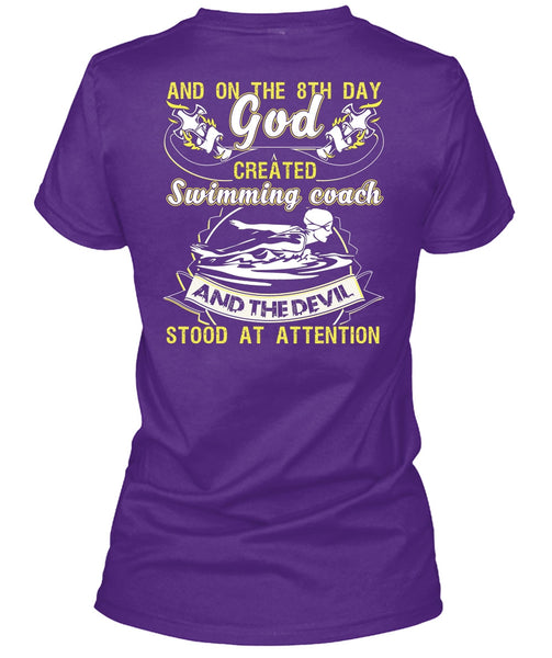 God Created Swimming Coach T Shirt, Being A Swimmer T Shirt
