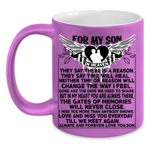 I Love My Son Coffee Mug, For My Son In Heaven Accent Mug
