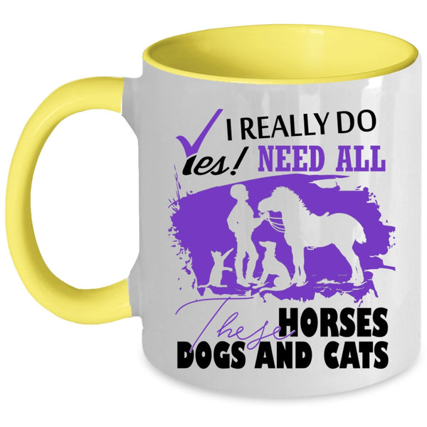 Cute Cattle Coffee Mug, Need All These Horses Dogs And Cats Accent Mug