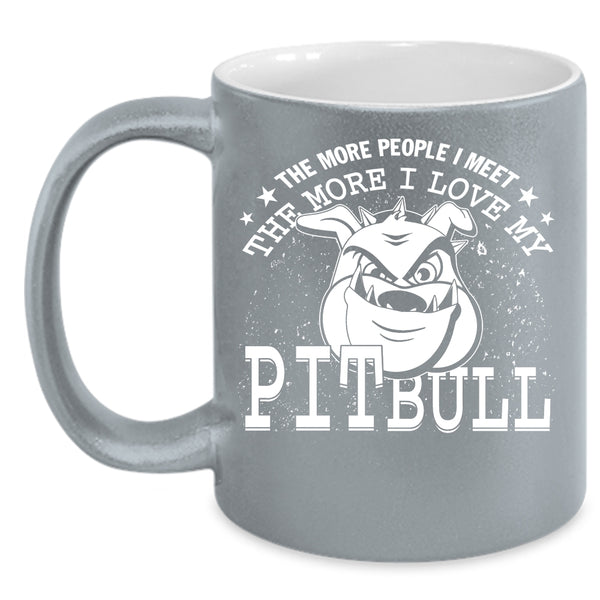 I Love My Pitbull Coffee Mug, Cool Pit Bull Lover Coffee Cup