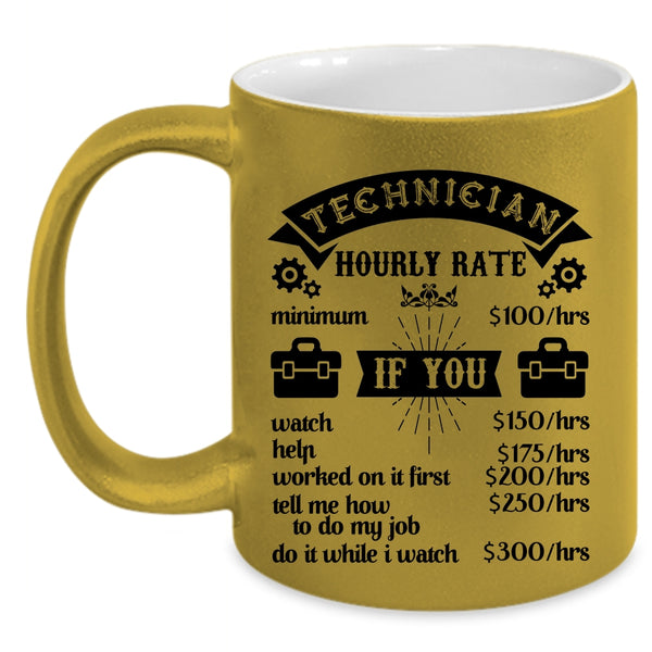 Awesome Technician Coffee Mug, Technician Hourly Rate Accent Mug