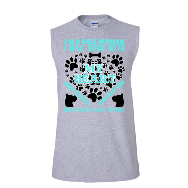 I'm A Dog Woman T Shirt, Coolest Dog Lover T Shirt, Awesome t-shirts (Men's Cotton Sleeveless)