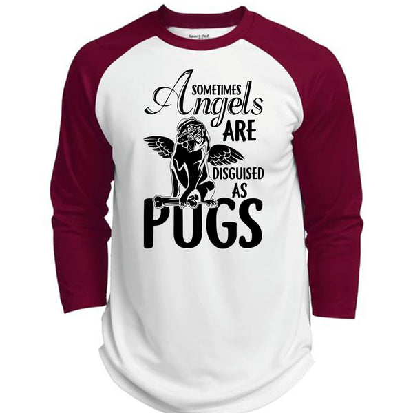 Sometimes Angels Are Disguised As Pugs T Shirt, I Love Dog T Shirt, Awesome T-Shirts  (Polyester Game Baseball Jersey)