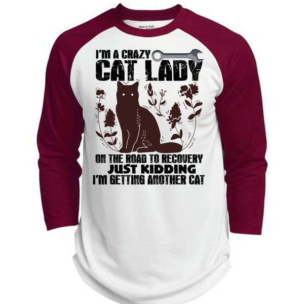 I'm A Crazy Cat Lady On The Road T Shirt, I Love My Cat T Shirt, Awesome T-Shirts  (Polyester Game Baseball Jersey)