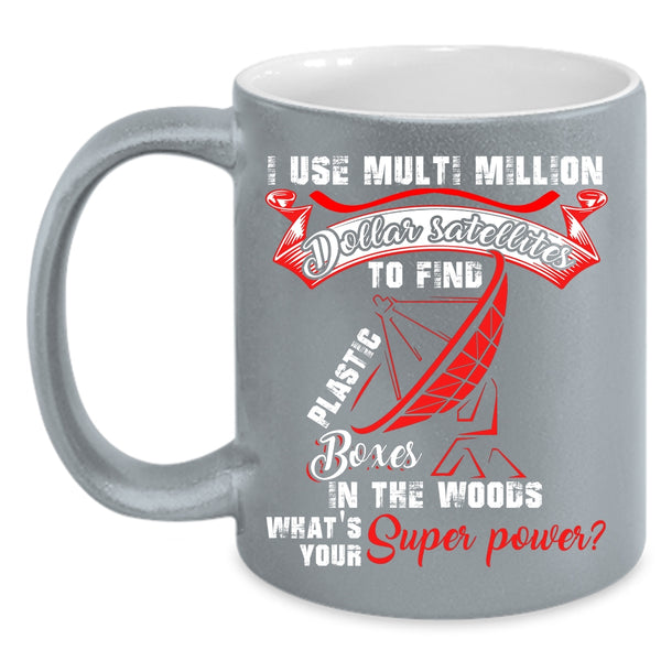 Plastic Boxes In The Woods Coffee Mug, Funny Geocaching Coffee Cup