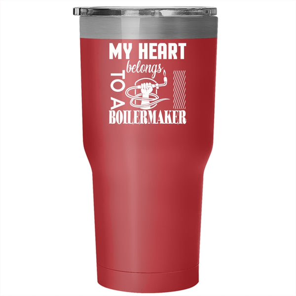 My Heart Belongs To A Boilermaker Tumbler 30 oz Stainless Steel, I Love Boilermaker Travel Mug