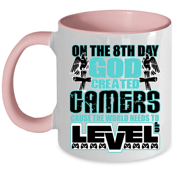 Awesome Gamers Coffee Mug, On The 8th Day God Created Gamers Accent Mug