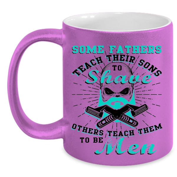 Father And Son Coffee Mug, Father Teach Son To Be Men Accent Mug