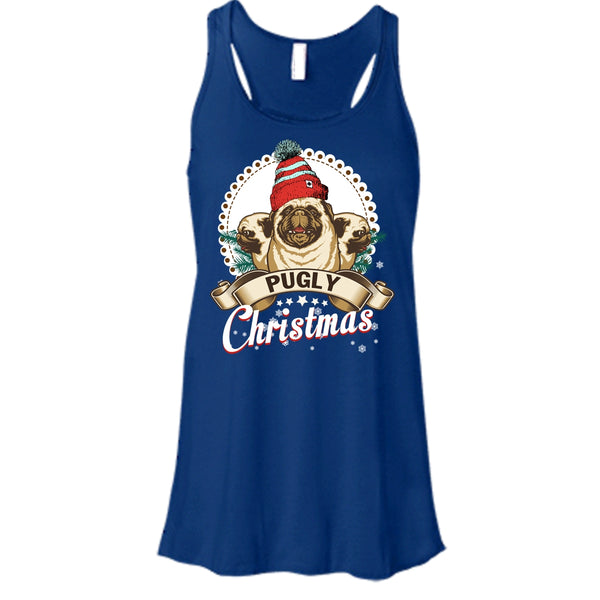 Pugly Christmas T Shirt, Coolest Pug Tank Top