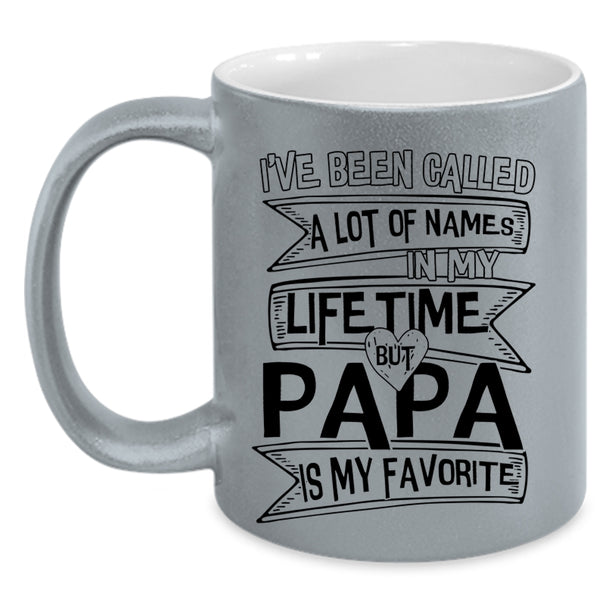 Cute Papa Coffee Mug, Papa Is My Favorite Name Accent Mug
