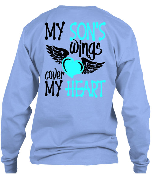 My Son's Wings Cover My Heart T Shirt, I Love Son T Shirt