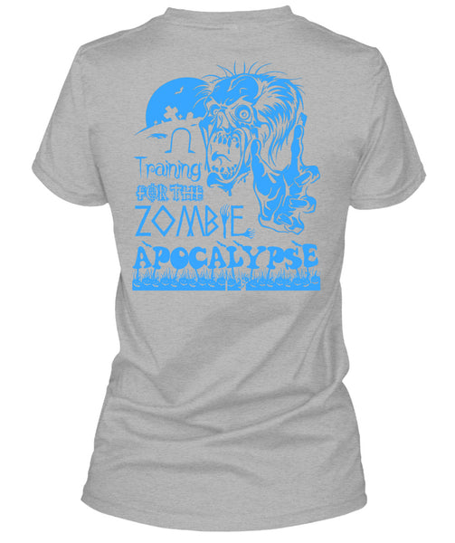 Training For The Zombie Apocalypse T Shirt, Wait For Halloween T Shirt